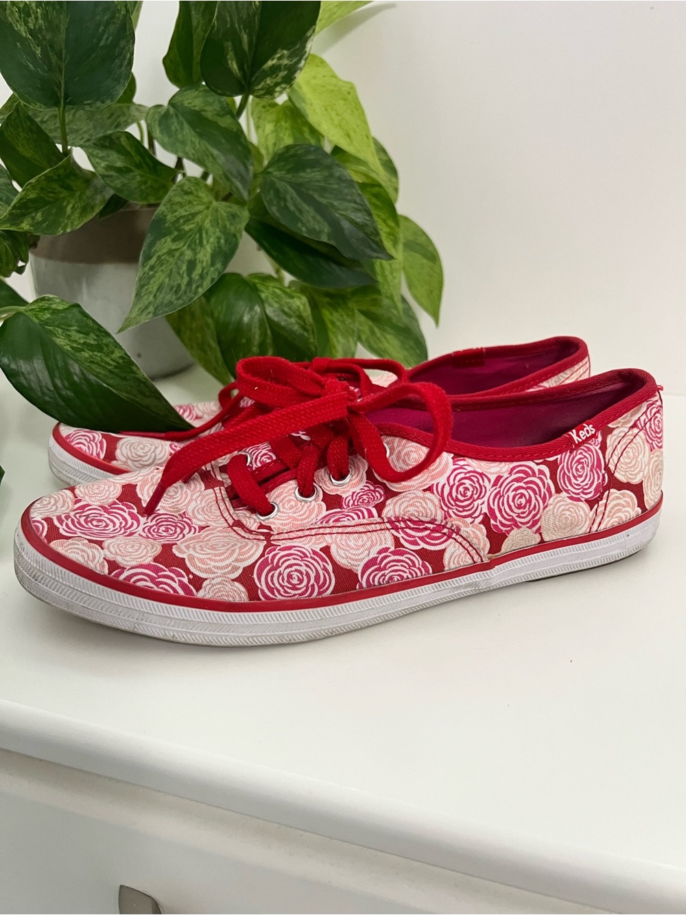 Keds x Taylor Swift Champion Rose Sneakers in Red & Pink 🌹 Floral